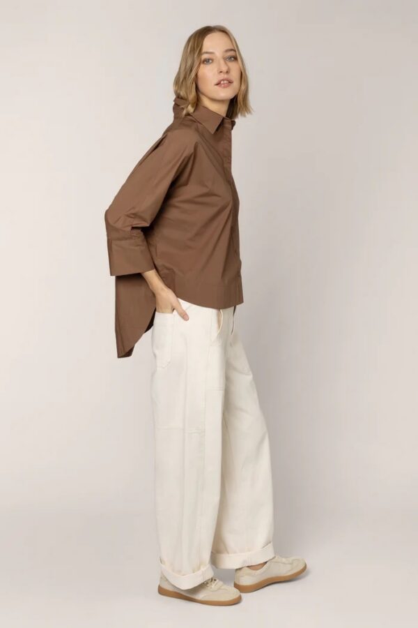 Billie Barrel Leg Trousers - Ecru - Image 5