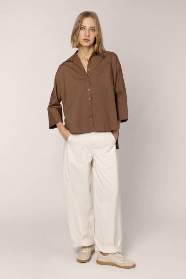 Billie Barrel Leg Trousers - Ecru - Image 6