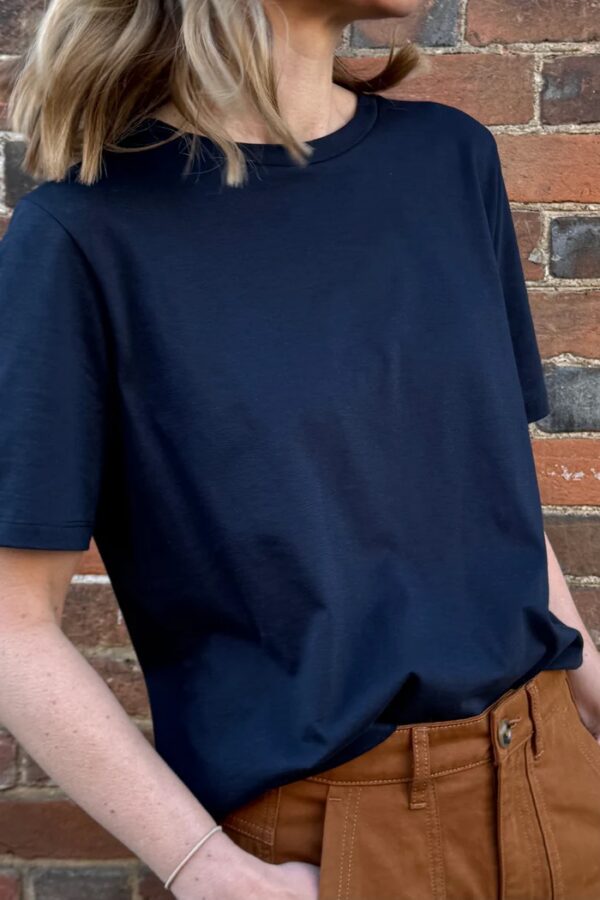 Perfect Boyfriend T-Shirt in Navy - Image 4