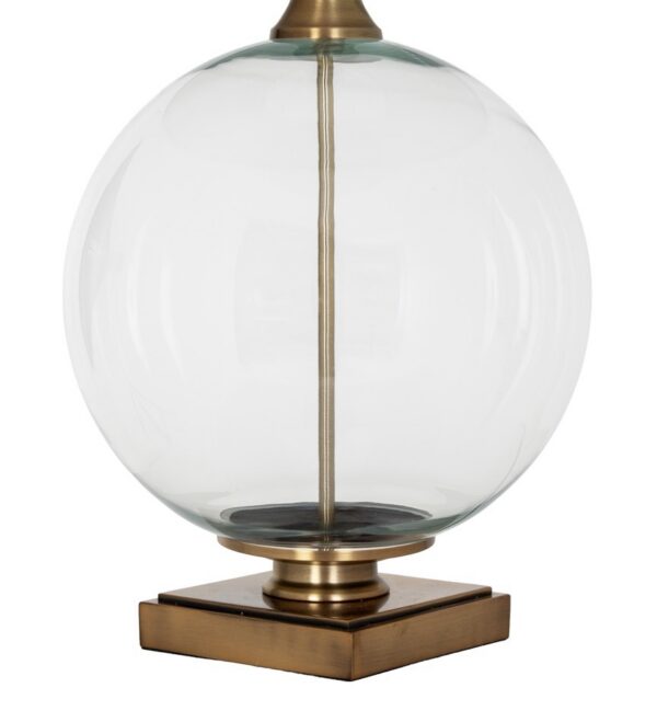 Modern Glass Bedside Lamp with Linen Shade - Image 4