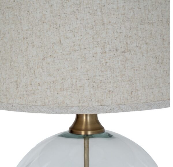 Modern Glass Bedside Lamp with Linen Shade - Image 5