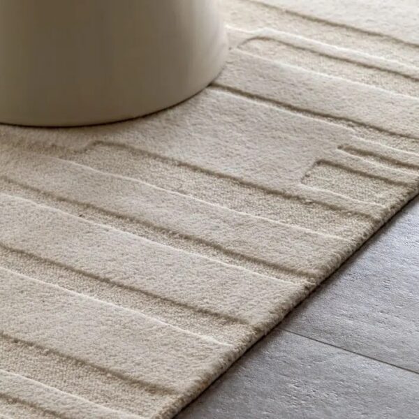 Large Taupe Abstract Rug - Image 3