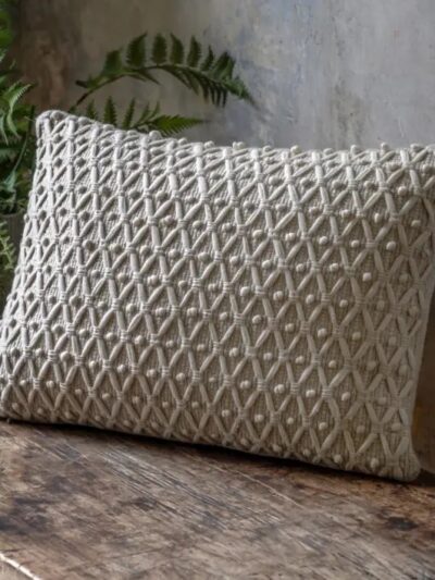 Textured Feather Filled Decorative Cushion
