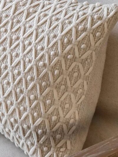 Textured Feather Filled Decorative Cushion