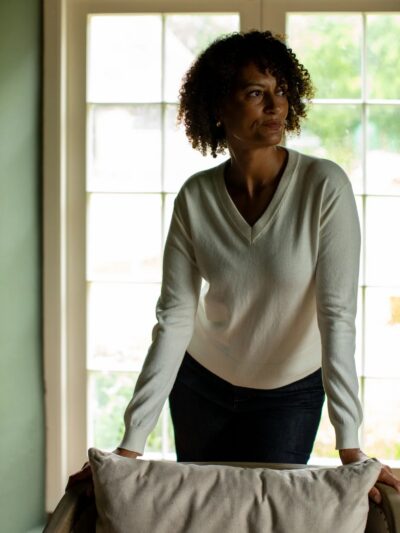 Jenny Cotton Cashmere V-Neck Jumper