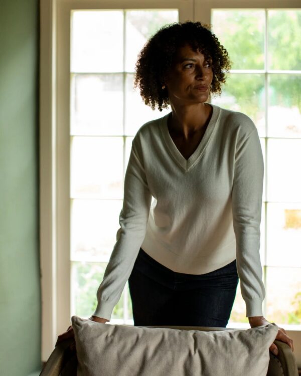 Jenny Cotton Cashmere V-Neck Jumper