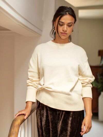 Devon Cotton Ribbed Crew Neck Jumper