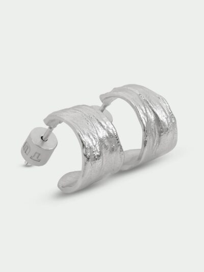 Fold Textured Chunky Hoop Earrings