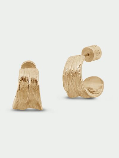 Fold Textured Chunky Hoop Earrings