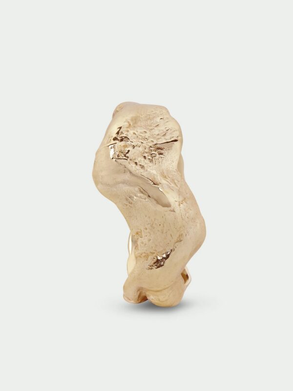 Forge Textured Wave Ring in Gold - Image 3