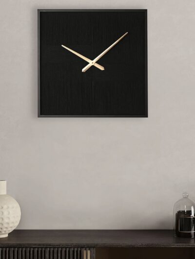 Black Woven Wall Clock with Gold Hands