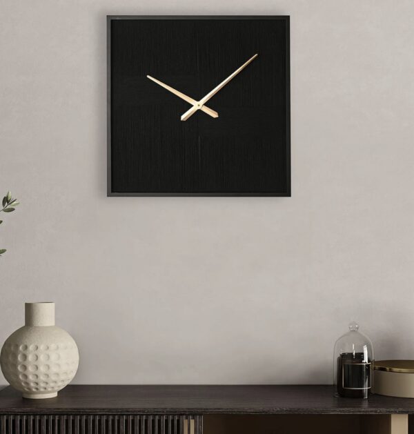 Black Woven Wall Clock with Gold Hands