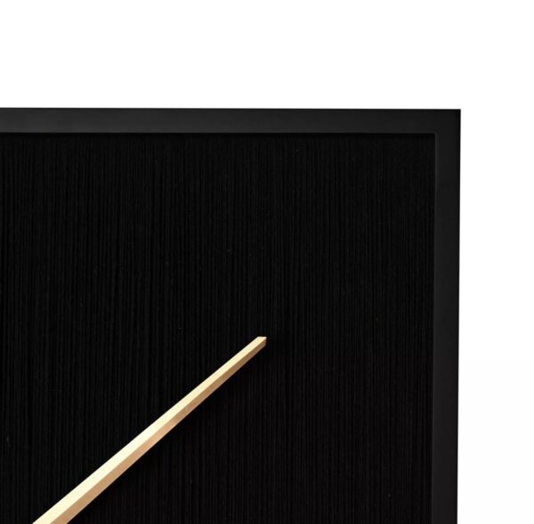 Black Woven Wall Clock with Gold Hands - Image 2