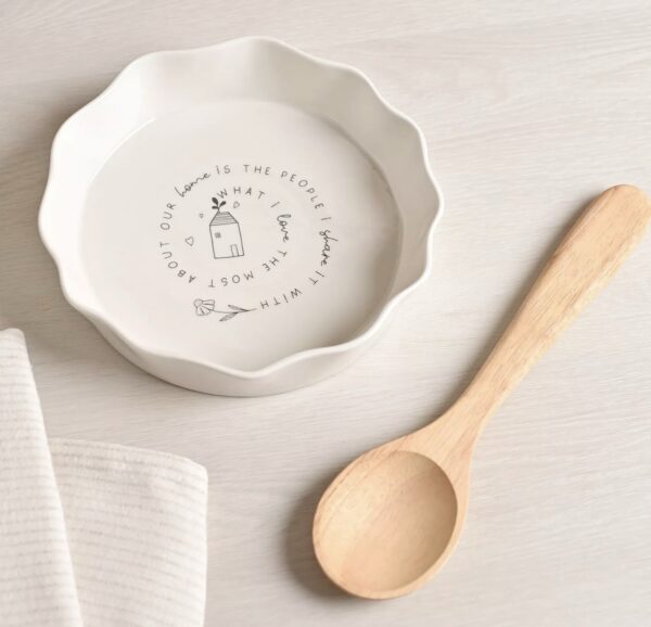 Scalloped Ceramic Flan Tray - Image 2