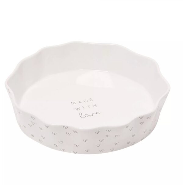 'Made with Love' Scalloped Ceramic Pie Dish - Image 2