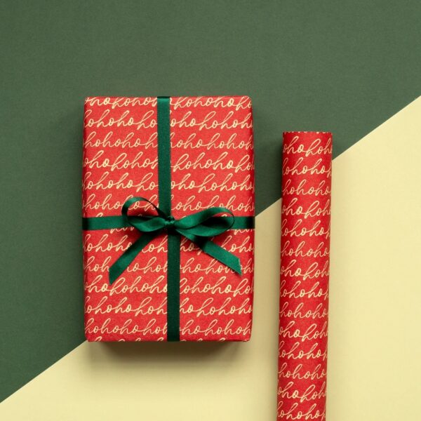 Ho Ho Ho Kraft Wrapping Paper - Image 2