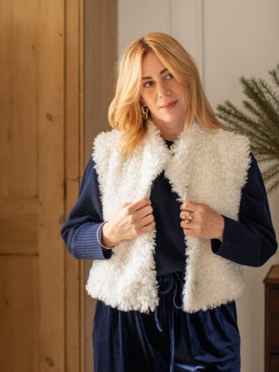 Lauren Ivory Faux Fur Gilet