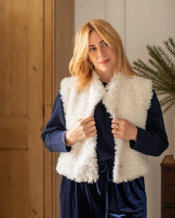 Lauren Ivory Faux Fur Gilet