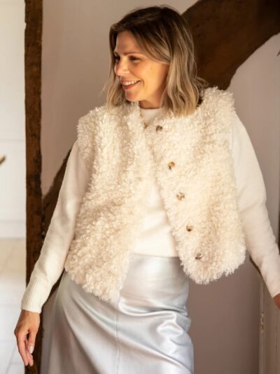 Lauren Ivory Faux Fur Gilet