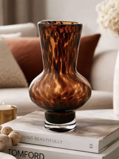 Tortoise Shell Glass Vase