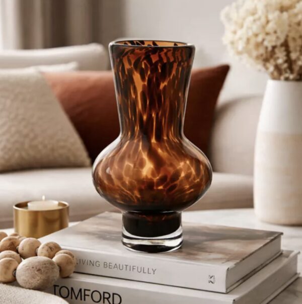 Tortoise Shell Glass Vase