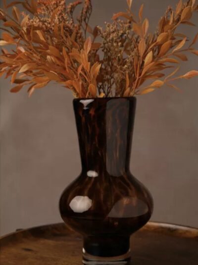 Tortoise Shell Glass Vase