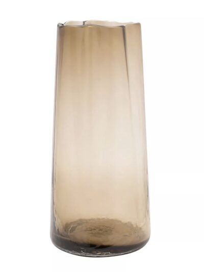 Tall Scalloped Glass Vase
