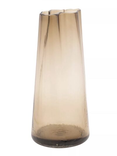 Tall Scalloped Glass Vase
