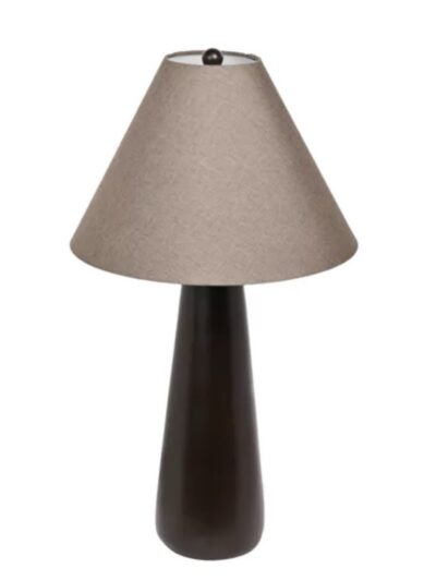 Resin Table Lamp with Brown Shade