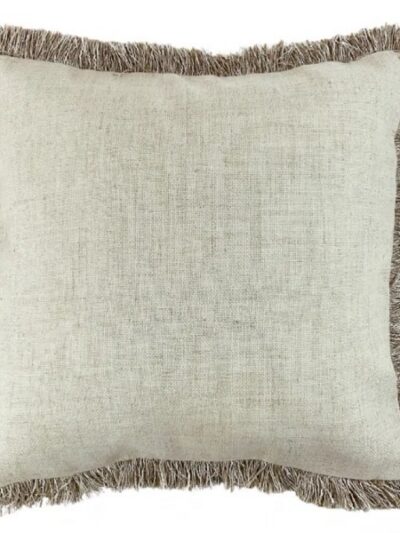 Casablanca Faux Linen Fringe Cushion