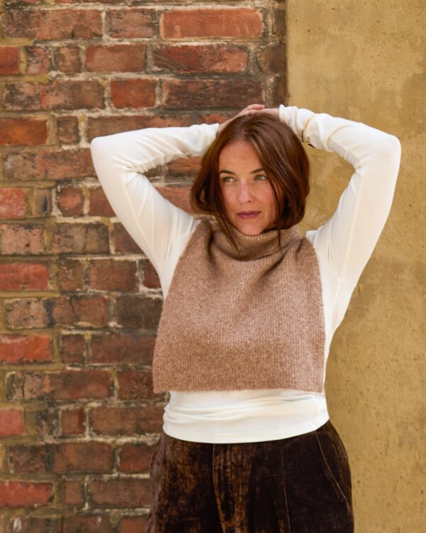 Vivian Roll Neck Poncho Scarf - Image 4