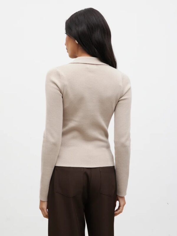 Marione Button Down Knit Polo Top - Image 5