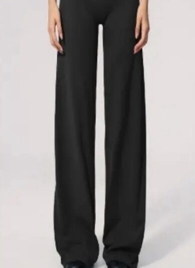 Aura Wide Leg Trouser in Black