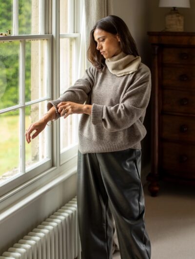 Devon Wool Blend Jumper – Greige