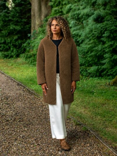 Bev Sherpa Coat in Tobacco