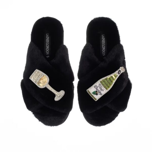 Black Vino Darling Slippers