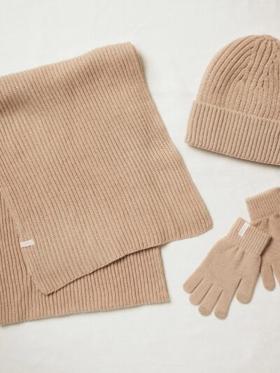 Hat, Glove & Scarf Set – Nude