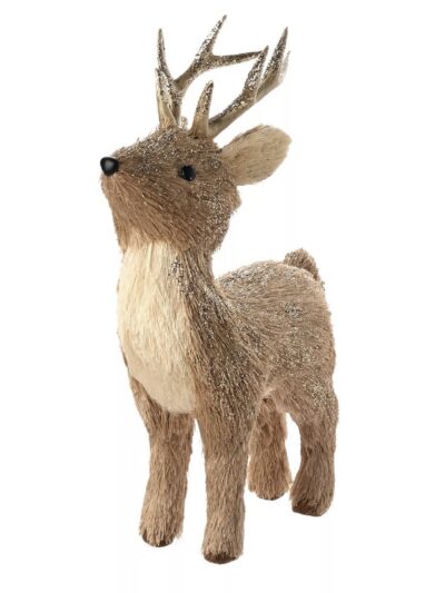 Standing Straw Deer Christmas Decoration