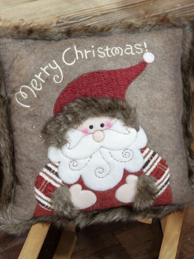 Santa Claus Faux Fur Cushion
