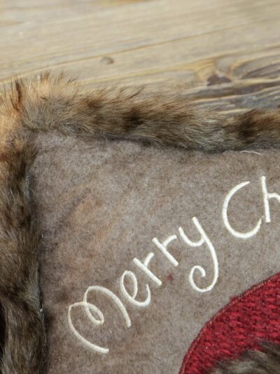 Santa Claus Faux Fur Cushion