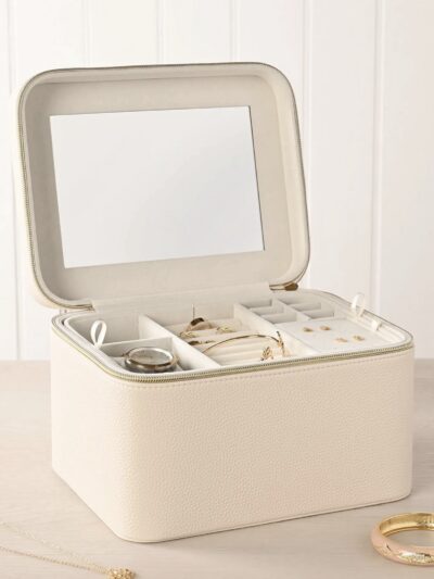 Large Jewellery Box – Burgundy, Black & Cream