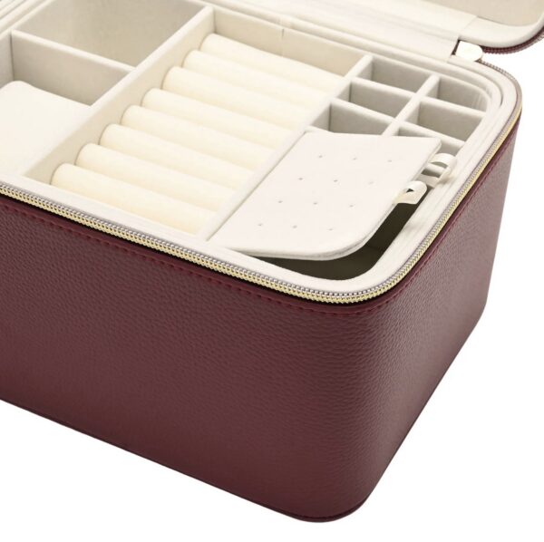 Large Jewellery Box – Burgundy, Black & Cream - Image 6