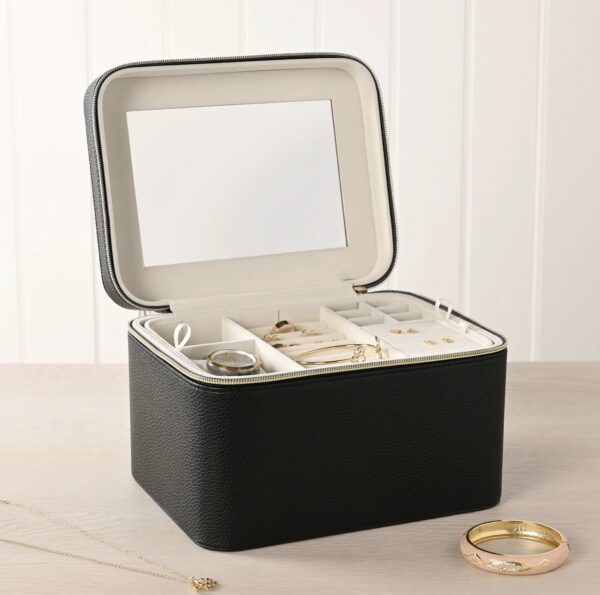 Large Jewellery Box – Burgundy, Black & Cream - Image 3
