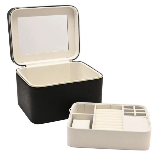 Large Jewellery Box – Burgundy, Black & Cream - Image 8
