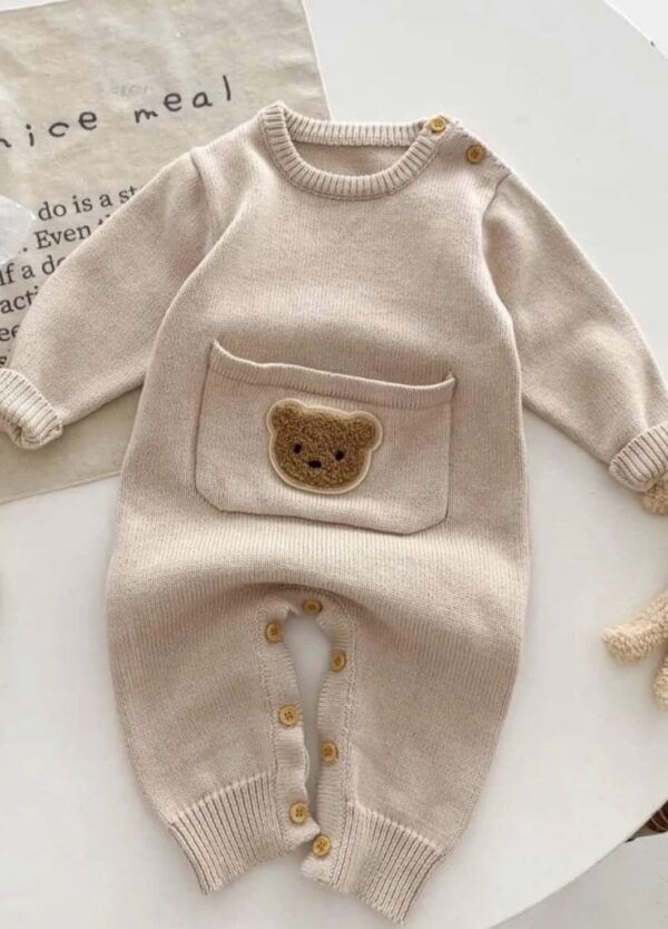 Knitted Baby Bear Playsuit