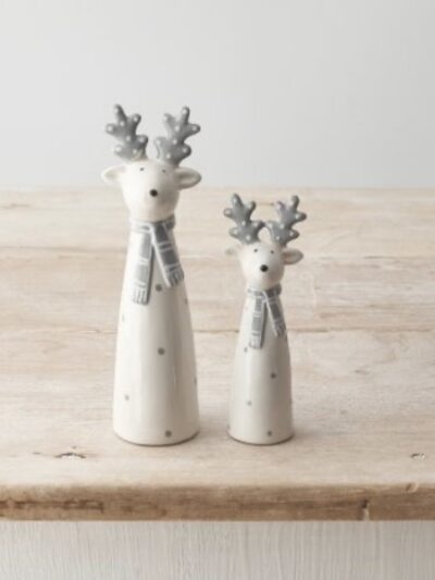 Grey & White Ceramic Reindeer